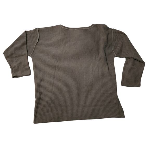 Bibi Mocha Brushed Waffle Top Size Small 3/4 Length Sleeves - Picture 7 of 12
